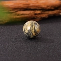 Polished 20mm round natural stone bead with brown and black swirl texture - 20*20mm / Picasso Jasper