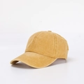 Adjustable mustard yellow washed cotton baseball cap in classic vintage dad hat style - Adjustable / Orange Yellow