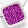 Polierte transparente lila Glasperlen rund für DIY-Schmuck und Armbandherstellung - 50Stk (4mm/1mm Loch) / Glasur Eiskristallperle - Rosenrot