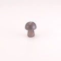 Miniature gray natural stone mushroom figurine crystal ornament for DIY jewelry - Grey Agate / 15*20mm