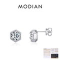 S925 Silber Sechseck-Ohrstecker mit 1 Karat D-Farbe VVS1 Moissanit-Steinen - S925 Sterling Silber (1.00Ct)