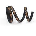 10mm black Halloween grosgrain ribbon with orange Boo! print for DIY crafts and decor - 5 Yards/Roll / Boo Black