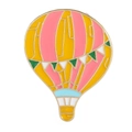Pink and yellow enamel hot air balloon pin with gold metal frame for bags - Striped Hot Air Balloon