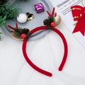 Red plush Christmas headband featuring reindeer antlers, pine cones and golden sequin ears - Style 5 Red Mulberry Mushroom