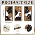 Set of 3 rustic monstera leaf wooden wall art panels in wood and black finish - Black Monstera Style (Y24Y51123_Q)