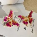 2308150 Pastel Glitter Butterfly Earrings (S925 Silver Pin)