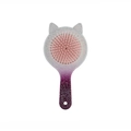 Cute cat-ear hairbrush with grey-purple glitter gradient and pink air cushion - Glitter Purple White Gradient Cat Comb