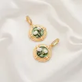 Vintage floral pendant with green enamel and lily of the valley pearl design - Style 14 Green Base Lily of the Valley Pearl Pendant