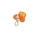 Orange plastic shot glass with matching beaded necklace chain for bachelorette party - Transparent Orange