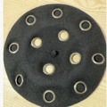 Classic black wool beret with stylish silver metal eyelets on a light wooden background - 27.5*7cm / Black with Large Eyelets