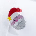 Pince à cheveux Père Noël scintillante en acrylique rouge et blanc avec paillettes - Père Noël à paillettes rouges