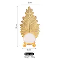 Support feuille de vigne dorée nordique avec boule de cristal décorative - Feuille de vigne - Boule de cristal