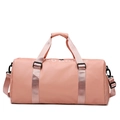 Pink cylinder sports gym bag with adjustable shoulder strap and COCO Ranee brand logo - Pink