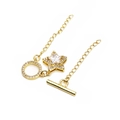 Gold plated brass toggle clasp with micro-pave star and ring for jewelry making - Star Zirconia Style