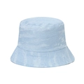 Light blue denim bucket hat with frayed tassel texture for outdoor sun protection - Sky Blue