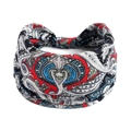 Elastisches Baumwoll-Yoga-Haarband mit lebhaften Paisley-Mustern in Rot, Schwarz und Blau - Rot Schwarz Weiß Blau Paisleymuster Druck (#83)