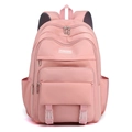 Zaino scolastico rosa in nylon con tasche multiple e spallacci traspiranti per studenti - Taglia unica / Rosa