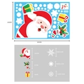 Stickers de Noël fenêtre Père Noël et flocons de neige dimensions totales 29,5x19,6cm - Autocollant Statique Coloré BQ002