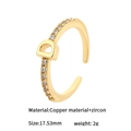 Verstellbarer 14K vergoldeter Buchstabe D Ring mit Zirkonia-Steinen für Damen - Buchstabe D