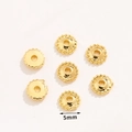5mm 18K gold-plated hollow flower bead caps for DIY jewelry and pearl bracelets - No.10 Four-Sided Drum Point Bead Cap 5mm