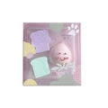 Set da 3 spugnette per trucco a forma di pesca, orsetto e toast in diversi colori vivaci - Rosa Chiaro - Set da 3