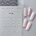 Autocollants 5D argentés pour ongles avec lignes chromées et motifs de strass - STZ-J08 (Points de perles argentés avec strass)