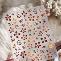 Vintage Maillard luipaard en bloemen 3D reliëf nagelstickers jelly design M-1273 - m-1273 Maillard Bloemen - Reliëf + Jelly Lijm