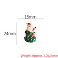 Miniature resin Santa Claus in green gift bag with bow for DIY Christmas crafts - Style 4-Santa in Gift Bag