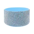 Light blue wide silicone boot with diamond texture for tumblers and sports bottles - AB Sky Blue Rhinestone/Sky Blue Sleeve