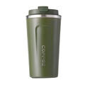 Army green stainless steel insulated coffee mug with matte finish and COFFEE print - 380ml / Plain Style / Green