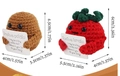 Detailed size specifications for handmade crochet potato and tomato desk ornaments - Dark Brown Mini Potato (Left)