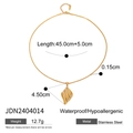18k gold plated stainless steel wavy shell pendant necklace with size dimensions - Gold Ripple Shell Pendant (JDN2404014)