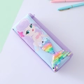 Blue mermaid pencil case with reversible sequins and cartoon princess illustration - 1891 Purple / Purple
