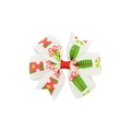 Pince à cheveux de Noël avec nœud en ruban gros-grain blanc, motifs cadeaux et pois - Style Boîte Cadeau Blanc Rouge Vert (4)