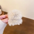 Pince à cheveux croisée en peluche beige fausse fourrure pour accessoires cheveux hiver - Peluche Beige (38#)