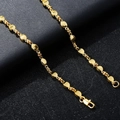 Minimalist 18K gold plated flat oval link chain necklace with lobster clasp - Necklace / Gold