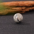 Single 20mm round grey stone bead with unique black marble veining for jewelry making - 20*20mm / Black Network Stone