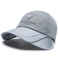 Casquette de baseball en mesh gris avec visière télescopique pour les sports de plein air - Réglable / Gris