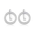 Elegantes 925 Sterling Silber Ohrring Set mit Zirkon und Silber Finish Variante - 925er Silber / Weißgold (#3-4569)