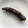 French style tortoise shell banana clip for thick hair in glossy brown finish - Large Tortoiseshell