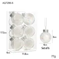 Palline di Natale iridescenti da 6cm con fiocchi di neve bianchi, set da 6 pezzi - 6CM Pallina Iridescente Trasparente Motivo Stellato