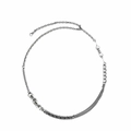 Minimalist double layer titanium steel necklace with reflective pearls and mixed chain design - Silver