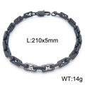 Pulsera de cadena con eslabones rectangulares negros para hombre con cierre de langosta - Pulsera Negra (KB163118-KFC)