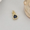 Pendentif abeille doré avec pierre bleue en forme de cœur pour la création de bijoux - Forme de coeur / Abeille / Or + Bleu