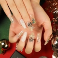 JP2780-Silver Glitter Star Bell Bow