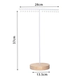White metal jewelry display stand with 28cm hooks and 37cm height on wooden base - T-Shape Display / White