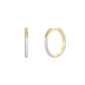 Eleganti orecchini a cerchio in smalto bianco e argento S925 dorato con zirconi lucidi - Bianco