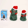 Electric singing dancing Christmas tree plush toy with festive hat and gift box - Small Rotating Christmas Tree Toy