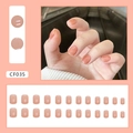 Minimalistische perzikroze vierkante kunstnagels met geleistructuur set van 24 - Lotusroze Vierkant (CF035)