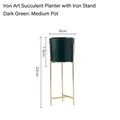 Vaso moderno in ceramica verde scuro con supporto minimalista in ferro dorato per piante - Verde Scuro - Vaso Medio